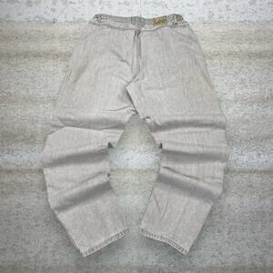 Vintage 90s Lee Jeans 34x34 Baggy Tapered Fit Tan Wash Denim